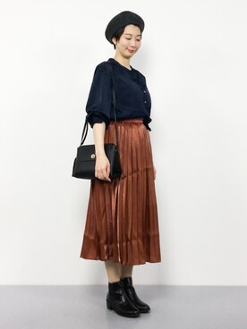 三由佳奈さん（レディース・160cm）の秋コーディネート