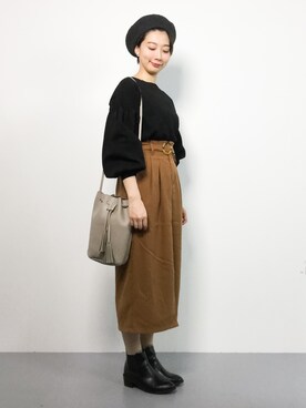 三由佳奈さん（レディース・160cm）の秋コーディネート