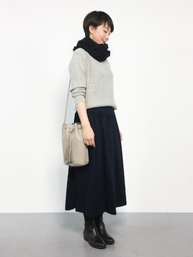 三由佳奈さん(レディース・160cm)の秋コーディネート