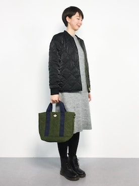 「LEPSIM（レプシィム）のアイテム（ブルゾン）」を使った、三由佳奈さん（レディース・160cm）の秋コーディネート
