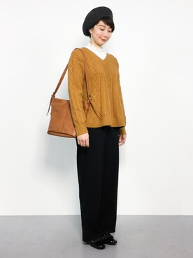 三由佳奈さん（レディース・160cm）の秋コーディネート