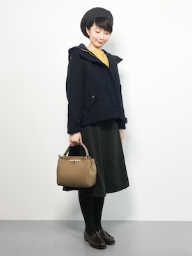 「coen（コーエン）のアイテム（その他アウター）」を使った、三由佳奈さん（レディース・160cm）の秋コーディネート