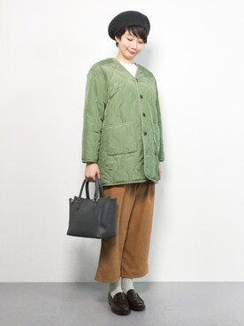 「キルティングコート」｜三由佳奈さん（レディース・160cm）の秋コーディネート