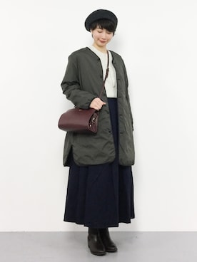 「キルティングコート」｜三由佳奈さん（レディース・160cm）の秋コーディネート