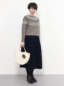 三由佳奈さん（レディース・160cm）の秋コーディネート