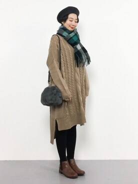 三由佳奈さん(レディース・160cm)の秋コーディネート