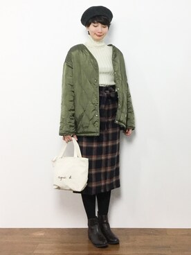 「Luz Llena（ラズレナ）のアイテム（ジャケット/アウター）」を使った、三由佳奈さん（レディース・160cm）の秋コーディネート