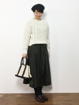 三由佳奈さん(レディース・160cm)の秋コーディネート