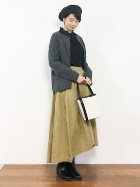 「antic rag（アンティックラグ）のアイテム」を使った、三由佳奈さん（レディース・160cm）の秋コーディネート