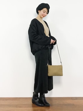 「VENCEEXCHANGE（ヴァンスエクスチェンジ）のアイテム（ブルゾン）」を使った、三由佳奈さん（レディース・160cm）の秋コーディネート