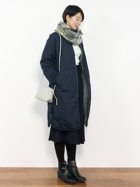 「キルティングコート」｜三由佳奈さん（レディース・160cm）の秋コーディネート