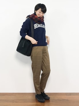 三由佳奈さん（レディース・160cm）の冬コーディネート