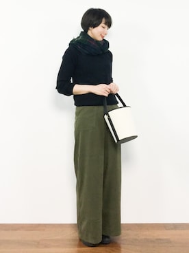 三由佳奈さん（レディース・160cm）の冬コーディネート