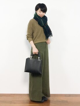 三由佳奈さん（レディース・160cm）の冬コーディネート