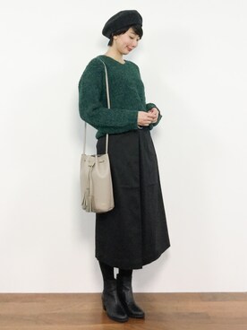 三由佳奈さん（レディース・160cm）の冬コーディネート