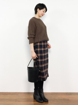 三由佳奈さん（レディース・160cm）の秋コーディネート