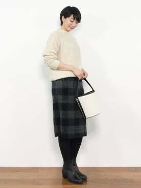 三由佳奈さん（レディース・160cm）の冬コーディネート