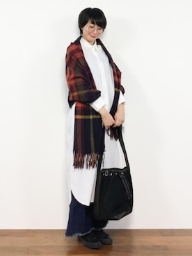 三由佳奈さん（レディース・160cm）の冬コーディネート