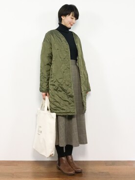 「Luz Llena（ラズレナ）のアイテム（ジャケット/アウター）」を使った、三由佳奈さん（レディース・160cm）の冬コーディネート