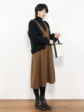 三由佳奈さん(レディース・160cm)の冬コーディネート