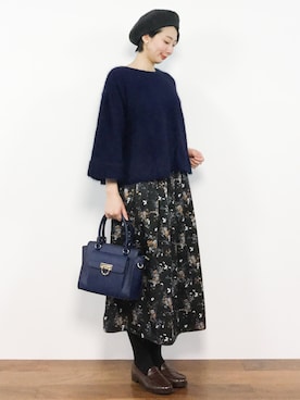 三由佳奈さん（レディース・160cm）の冬コーディネート