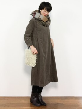 三由佳奈さん（レディース・160cm）の冬コーディネート