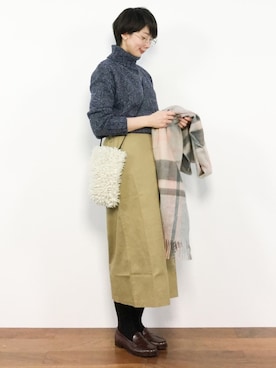 三由佳奈さん（レディース・160cm）の冬コーディネート