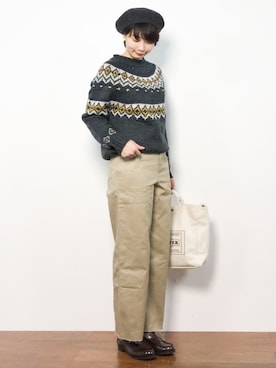 三由佳奈さん（レディース・160cm）の冬コーディネート