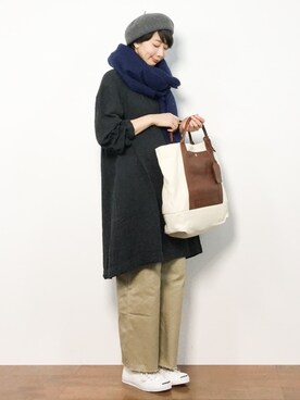 三由佳奈さん（レディース・160cm）の冬コーディネート