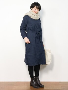 三由佳奈さん（レディース・160cm）の冬コーディネート