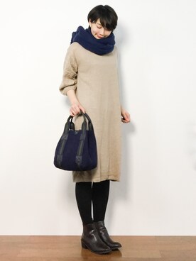 三由佳奈さん（レディース・160cm）の冬コーディネート