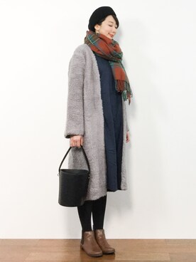 三由佳奈さん（レディース・160cm）の冬コーディネート