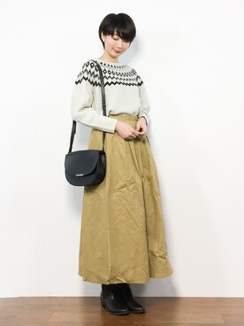 三由佳奈さん(レディース・160cm)の冬コーディネート