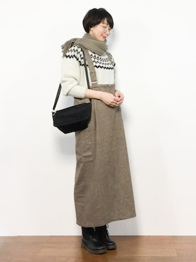 三由佳奈さん(レディース・160cm)の冬コーディネート