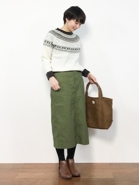 三由佳奈さん（レディース・160cm）の冬コーディネート