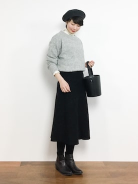 三由佳奈さん（レディース・160cm）の冬コーディネート