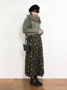 三由佳奈さん（レディース・160cm）の冬コーディネート