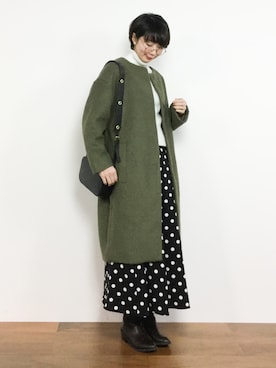 三由佳奈さん（レディース・160cm）の冬コーディネート