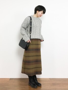 三由佳奈さん(レディース・160cm)の冬コーディネート