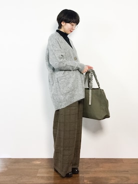 「REAL CUBE（リアルキューブ）のアイテム（バッグ）」を使った、三由佳奈さん（レディース・160cm）の冬コーディネート