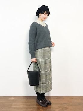 三由佳奈さん（レディース・160cm）の冬コーディネート