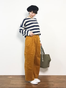 「REAL CUBE（リアルキューブ）のアイテム（バッグ）」を使った、三由佳奈さん（レディース・160cm）の冬コーディネート