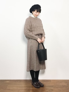 三由佳奈さん（レディース・160cm）の冬コーディネート