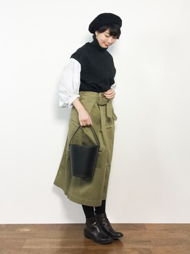 三由佳奈さん(レディース・160cm)の冬コーディネート