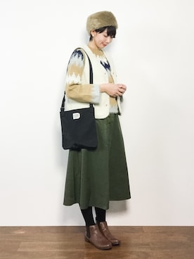 三由佳奈さん（レディース・160cm）の冬コーディネート