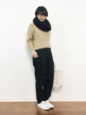 三由佳奈さん（レディース・160cm）の冬コーディネート