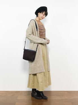 三由佳奈さん（レディース・160cm）の冬コーディネート