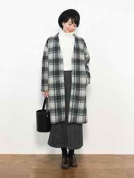 「ナチュラルスタイル」｜「アイテム（チェスターコート）」を使った、三由佳奈さん（レディース・160cm）の冬コーディネート