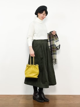 三由佳奈さん（レディース・160cm）の冬コーディネート