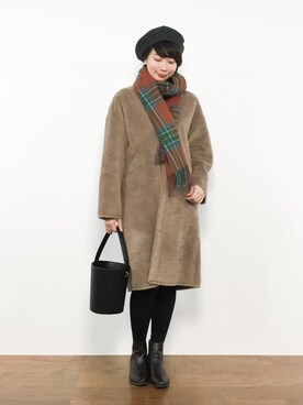 三由佳奈さん（レディース・160cm）の冬コーディネート